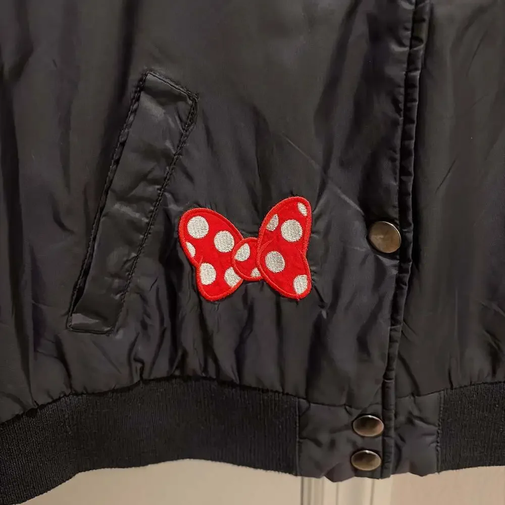 Disney Minnie Mouse Womens Varsity Bomber Jacket - Picture 4 of 9